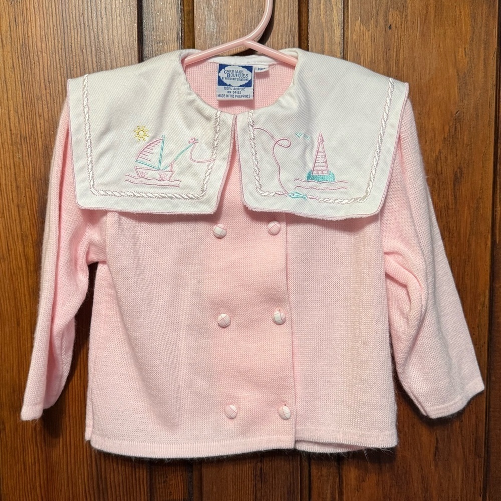 Vintage Double Breasted Cardigan Jacket Baby 18 Months by Carriage Boutiques